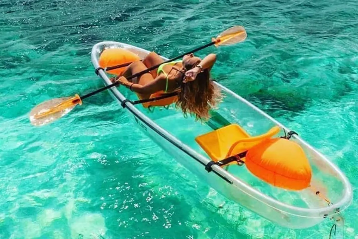 Kayaking in the crystal-clear waters of El Nido