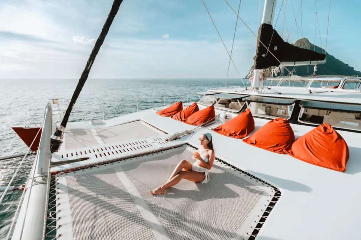Private deck of the Seacret Catamaran