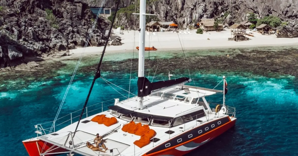 Seacret Catamaran yacht in Bacuit Bay