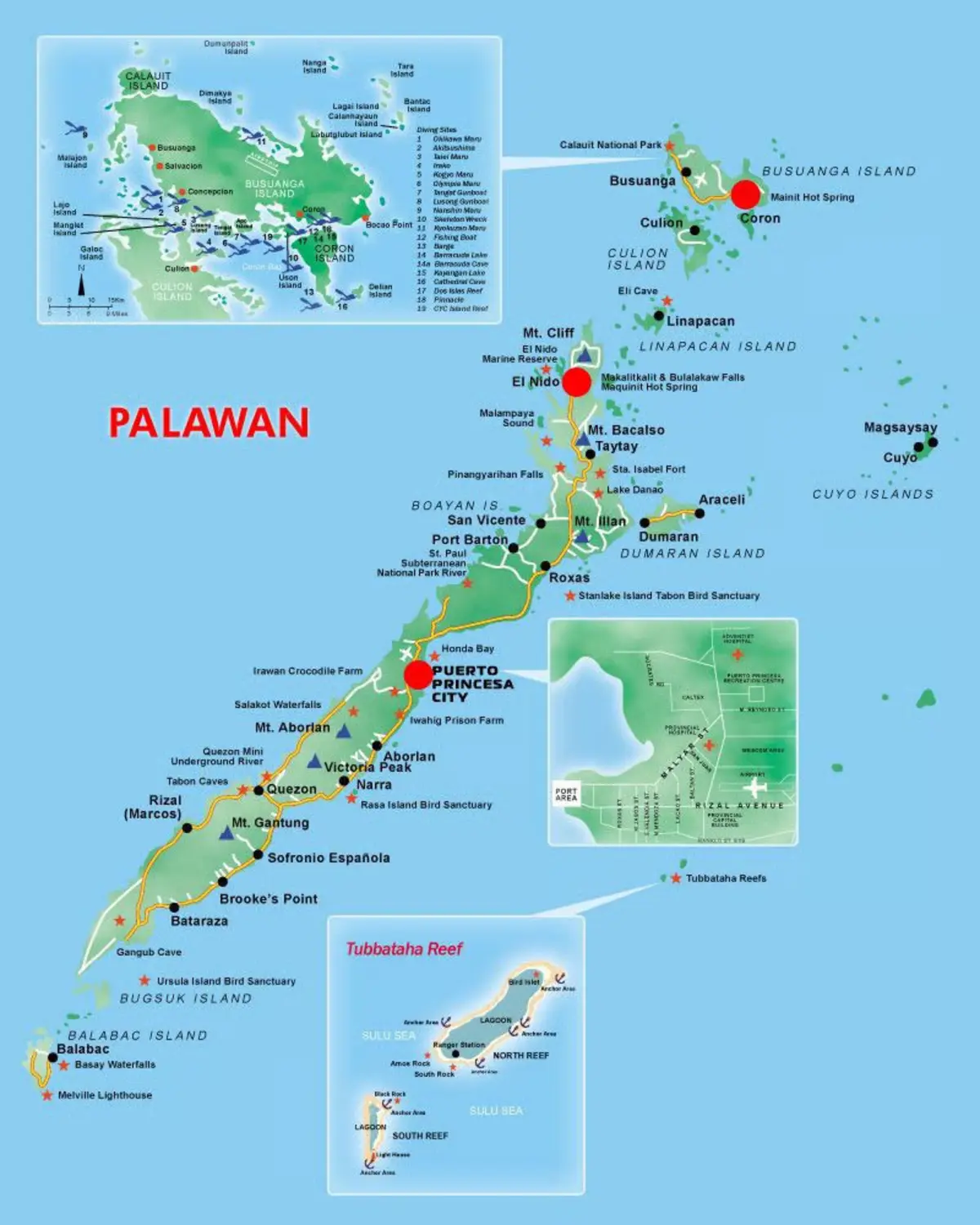 Map showing Palawan and surrounding islands