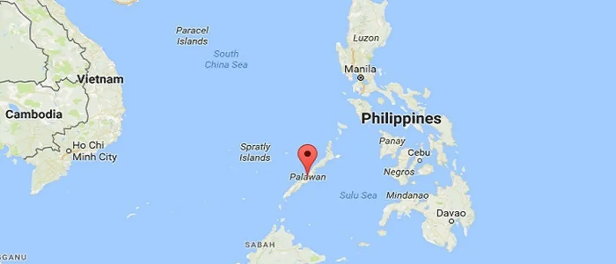 Map of Palawan in the Philippines